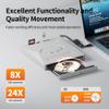 Alxum USB DVD Drive External - Type-C USB 3.0 CD Burner with SD Slot & USB Ports DVD 8X CD 24X Super Fast Speed DVD Player for Laptop/PC/Window/Mac OS/Linux/Vista view 3