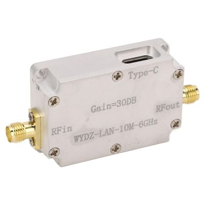 Ultra WideBand Amplifier, 30dB High Gain SMA Female Connector RF WideBand Amplifier Low Noise LNA 10M6Ghz, Power Amplifier Module Included for Radio Receiver