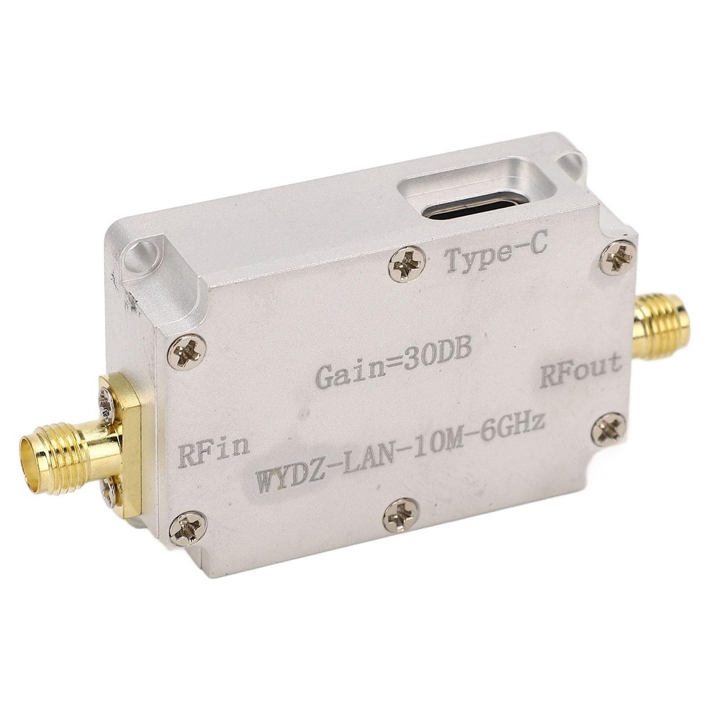 Ultra WideBand Amplifier, 30dB High Gain SMA Female Connector RF WideBand Amplifier Low Noise LNA 10M6Ghz, Power Amplifier Module Included for Radio Receiver