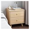 NTIYOU Bedside Table Wooden Nightstand Storage Cabinet with 2 Drawer Organizer Detachable Assembly Bedside Table Bedroom Side Table Living Room(Wood Color) view 1