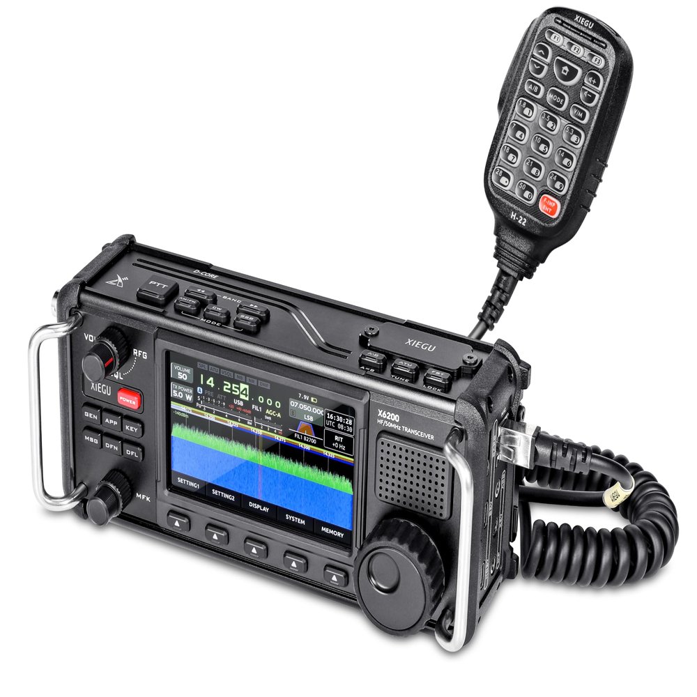 Xiegu X6200 HF Transceiver DRFS HF/50MHz Full Mode WFM/Airband Reception Auto Antenna Tuner