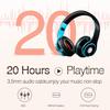Bluetooth Headphones Over Ear, Wireless Headphones with 5 EQ Modes, 20 Hours Playtime Foldable HiFi Stereo Headset with Microphone, FM/TF for Cellphone/PC/Work/Travel/Kids/Adults/Gift (Blue) view 2