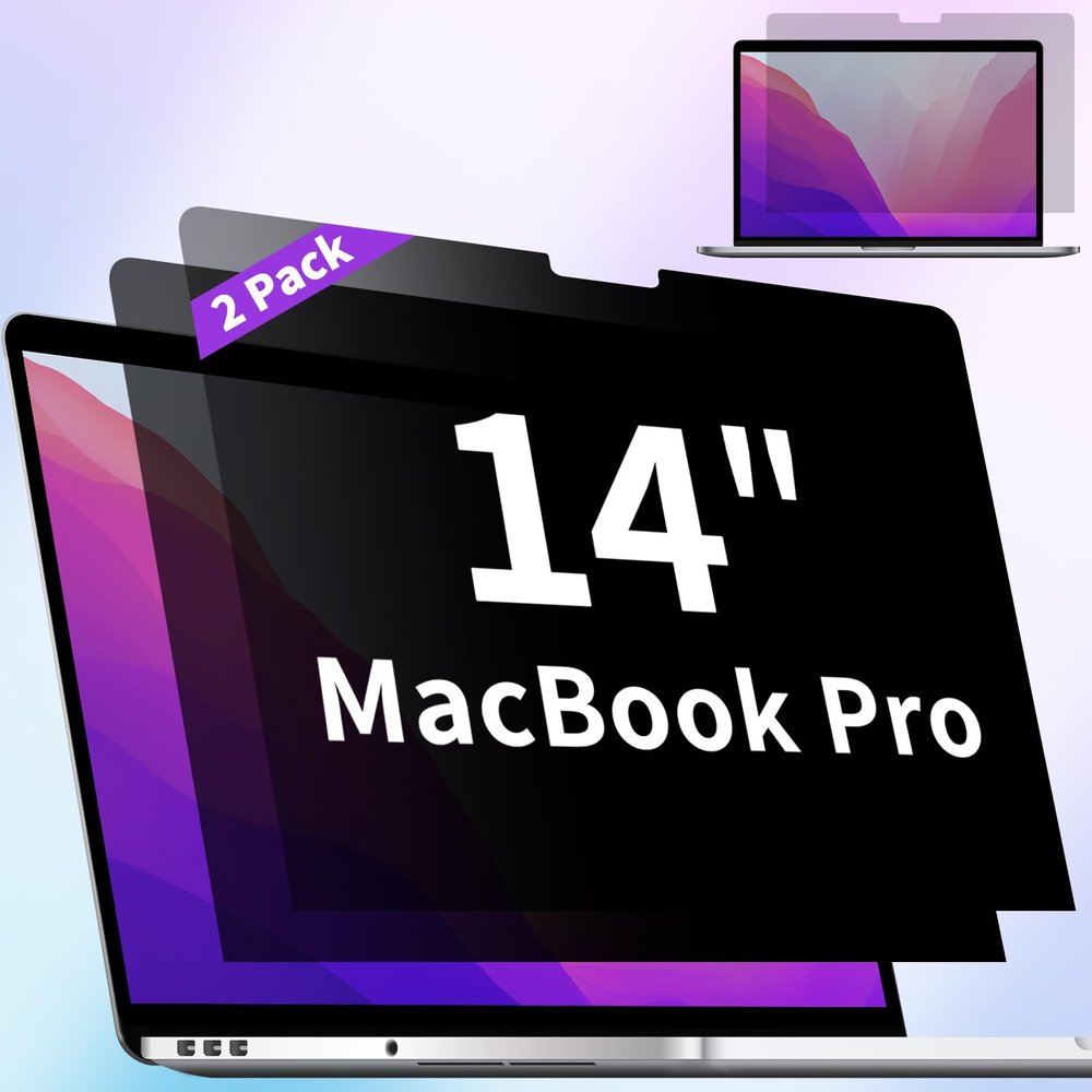 2 Pack Privacy Screen Compatible with MacBook Pro 14 Inch Screen Protector (2021-2025, M1, M2, M3, M4, M5, Pro/Max, Laptop Privacy Screen Shield Matte Anti Blue Light Glare Film for MBP 14.2''