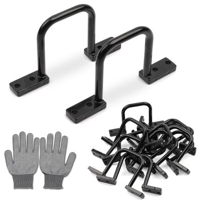 Aothotop 24 Pcs Cable Management D Ring - 2 Inch D Ring Aluminum Cable Distribution Ring for Sorting Out Electric Cables - Black