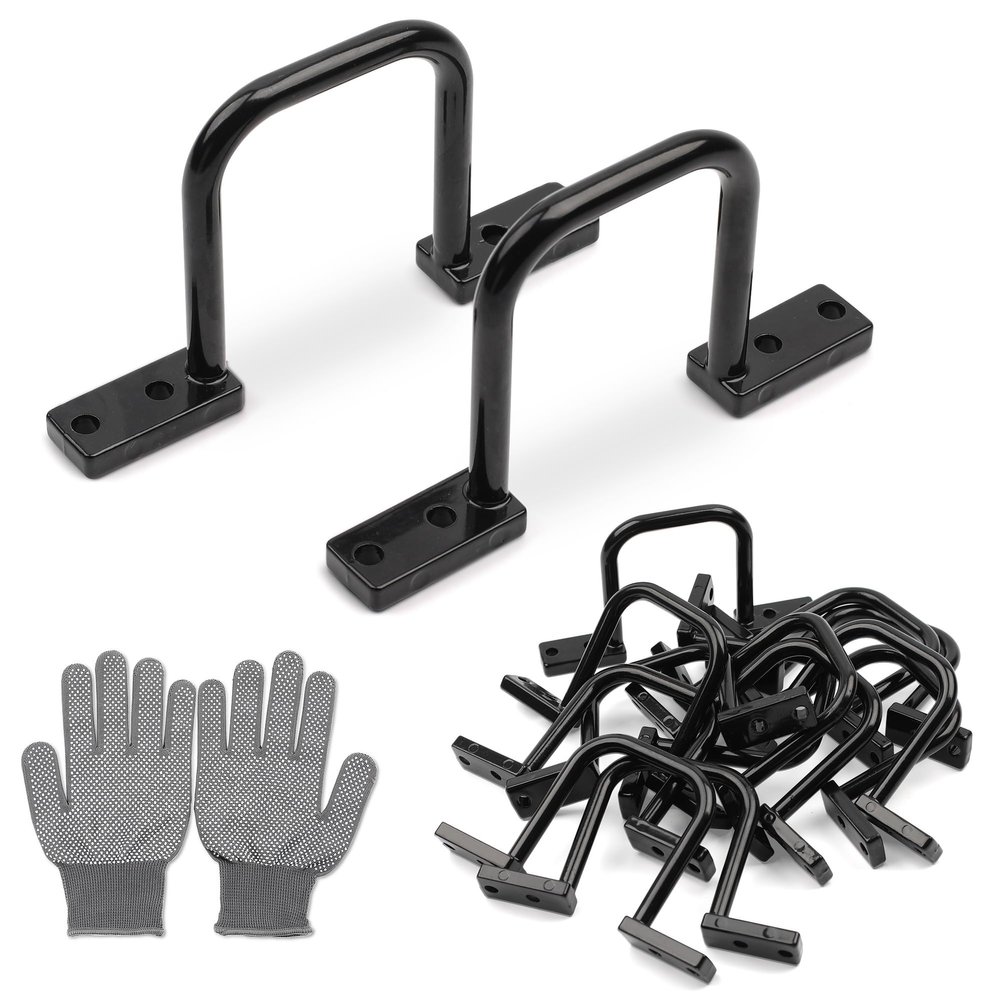 Aothotop 24 Pcs Cable Management D Ring - 2 Inch D Ring Aluminum Cable Distribution Ring for Sorting Out Electric Cables - Black