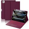 Hamile for iPad Pro 11-inch Case with Keyboard (M5/M4) - Magnetic Wireless Detachable Keyboard with Multi-Touch Trackpad 7 Color Backlit Stain Proof Folio Cover for Pro 11 Inch 2025 2024 - Dark Cherry view 1
