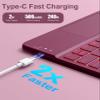 Hamile for iPad Pro 11-inch Case with Keyboard (M5/M4) - Magnetic Wireless Detachable Keyboard with Multi-Touch Trackpad 7 Color Backlit Stain Proof Folio Cover for Pro 11 Inch 2025 2024 - Dark Cherry view 3