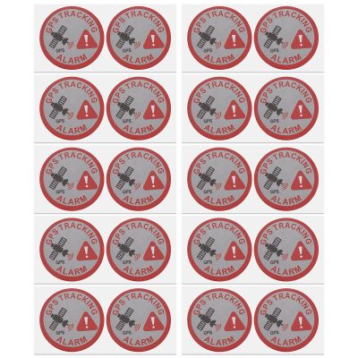 ECSiNG 20pcs GPS Tracking Alarm Sticker 7.5 x 3 cm Warning Sticker Indoor and Outdoor Use Theft Protection Adhesive Sticker (Rectangle)