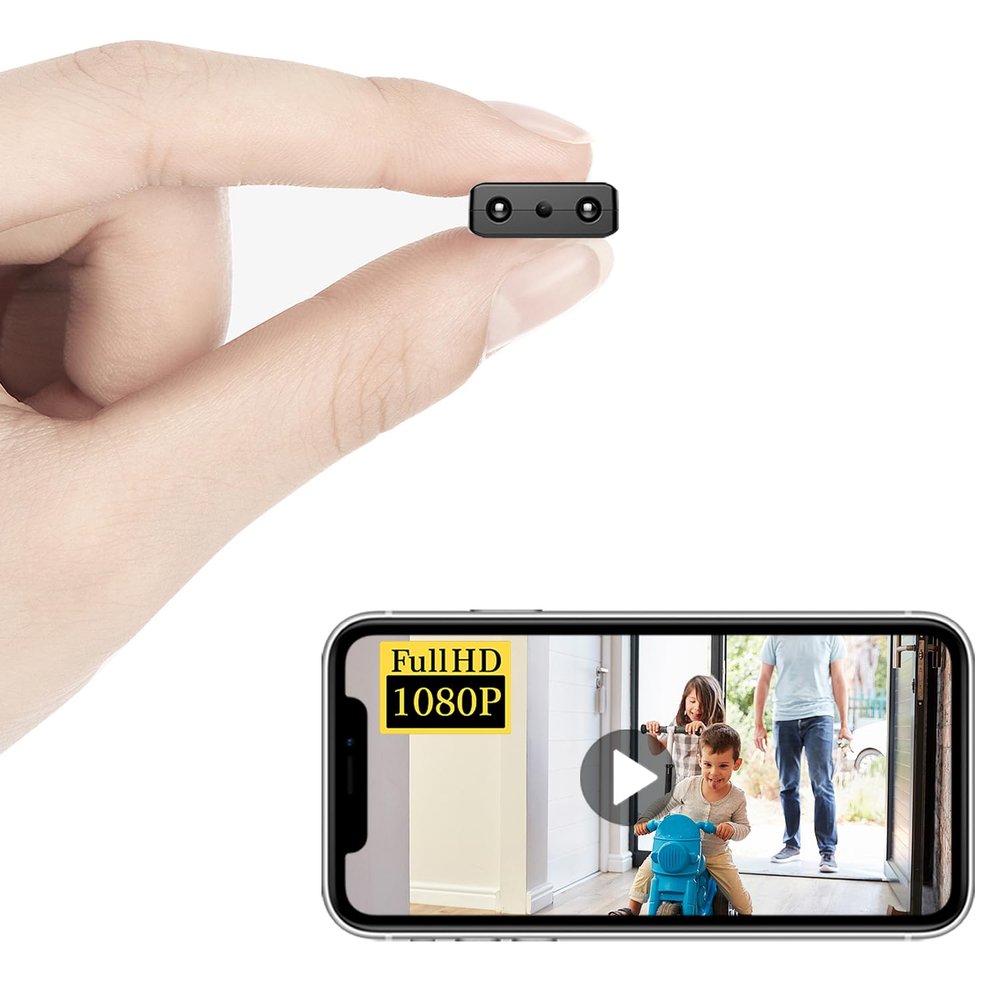 Smallest Wireless WiFi Camera,HD1080P Concealed Security Camera,Portable Video Recording Live Feed,Smart Baby Monitor with Night Vision,Motion Detection,Cloud Storage for Security with iOS AndroidAPP