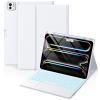 Hamile for iPad Pro 11-inch Case with Keyboard (M5/M4) - Magnetic Wireless Detachable Keyboard with Multi-Touch Trackpad 7 Colors Backlit Stain Proof Folio Cover for Pro 11 Inch 2025 2024 - White view 1