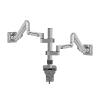 Monitor Stand Monitor Arm Dual Monitor Mount Arm 14-32 InchAdjustable Gas Spring Monitor Mount Stand Dual Monitor Mount for 4.4-19.8 Lbs Each Arm C-Clamp and Grommet Base Monitor Arm(Silver) view 1