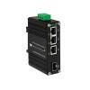 BAISULI Industrial Din Rail Switch Gigabit Ethernet 3 Port Gigabit (PoE) Fiber Switch with SFP 10/100/1000Mbps Ethernet Switch 3GE+1SFP 12~48VDC IP40 Aluminum Case(Non-PoE Type) view 2