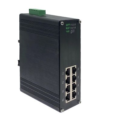 BAISULI Industrial Din Rail Switch Gigabit Ethernet Industrial 8 Port (PoE) Gigabit Ethernet Switch Din Rail Network Switch 10/100/1000Mbps RJ45 IP40 Aluminium Case(PoE Type)