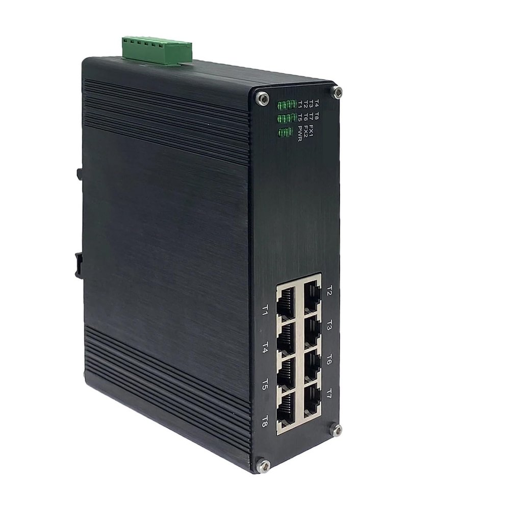 BAISULI Industrial Din Rail Switch Gigabit Ethernet Industrial 8 Port (PoE) Gigabit Ethernet Switch Din Rail Network Switch 10/100/1000Mbps RJ45 IP40 Aluminium Case(PoE Type)