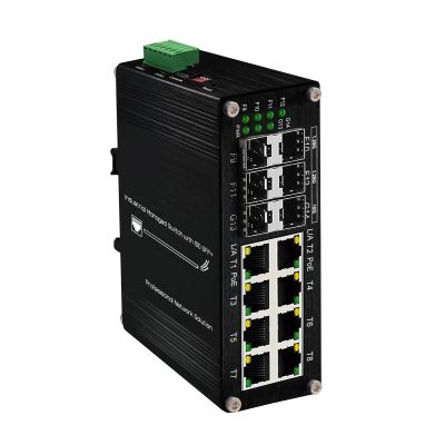 BAISULI Industrial Din Rail Switch Gigabit Ethernet Industrial L2+ Managed Ethernet Fiber Switch:8-Port 1000M RJ45 + 4-Port 1G SFP + 2 Ports 10G SFP,DIN 8 Ports Switch with 6 SFP(PoE Type)