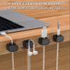 Magnetic Cable Clips, Adjustable Cord Holder Management, Adhesive Wire Keeper Organizer for Home Office Desk Phone PC Car Wall Desktop Nightstand Appliance (9-Pack Black) view 2