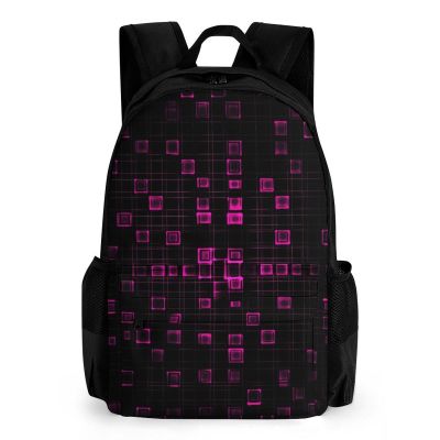 KLWQR Black Square Travel Backpack Lightweight Large Capacity Laptop Backpack Casual Daypack for Men Women