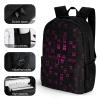 KLWQR Black Square Travel Backpack Lightweight Large Capacity Laptop Backpack Casual Daypack for Men Women view 3