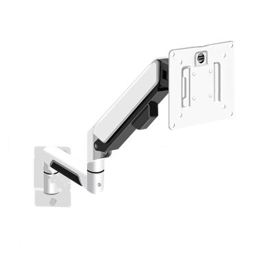 LOVULIFE Monitor Stand Monitor Arm White Monitor Stand Adjustable Gas Spring Single Arm Stand 10"-32" Monitor Wall Mount Bracket with 75/100mm, Holds Up to 19.8lbsa Monitor Arm(B)