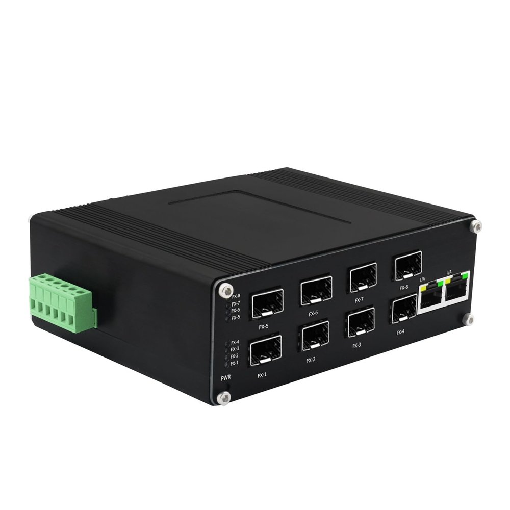BAISULI Industrial Din Rail Switch Gigabit Ethernet Industrial Unmanaged 10-Port Gigabit Fiber Switch 2 Ports Ethernet Switch with 8 SFP 10/100/1000Mbps Din Mount