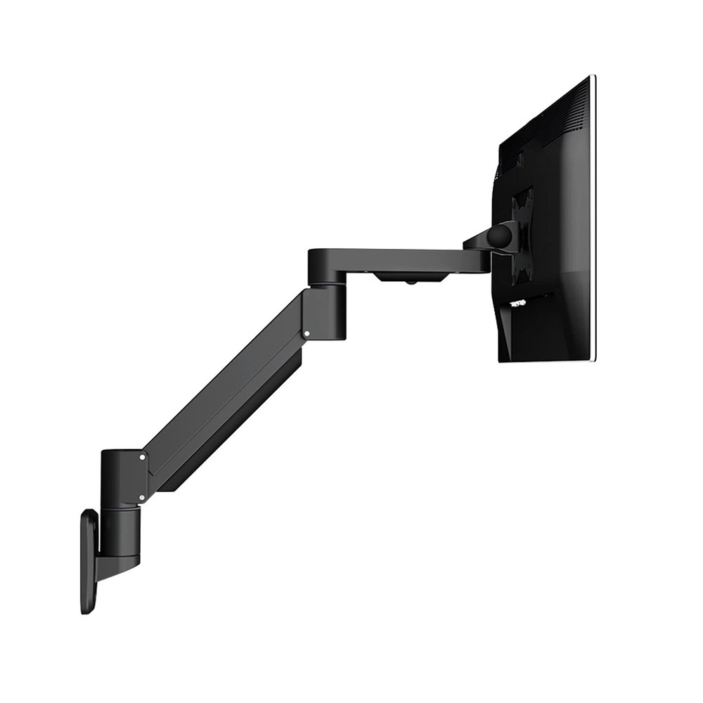 LOVULIFE Monitor Stand Monitor Arm Single Monitor Stand Desk Mount Wall-Mounted Foldable Monitor Stand Arm 22"-30" Adjustable Monitor Wall Mount Bracket, Holds Up to 17.6 Lbs Monitor Arm(Black)