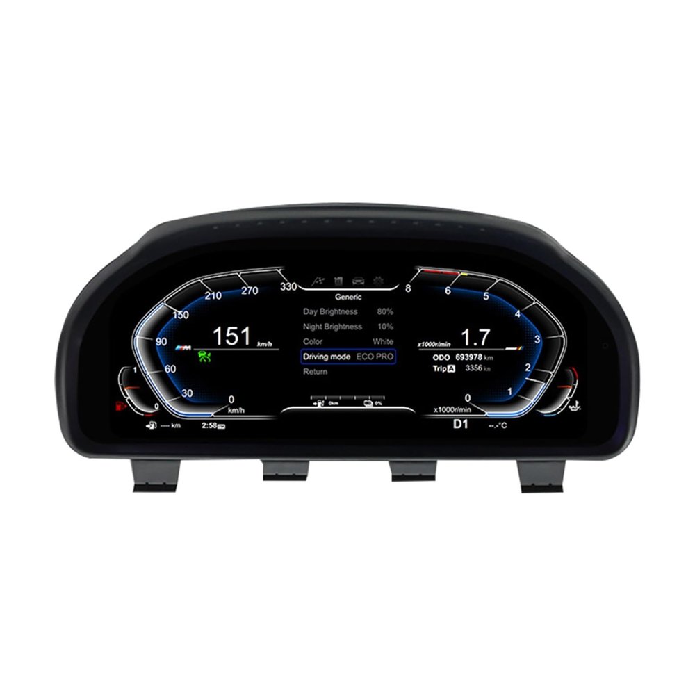 12.3'' Digital Dashboard LCD Panel Speedometer Virtual InstrumentCompatible for BMW F10 F11 F18 F06 F12 F13 F01 F02 F03 F25 F26 F15 F16(Without HUD)