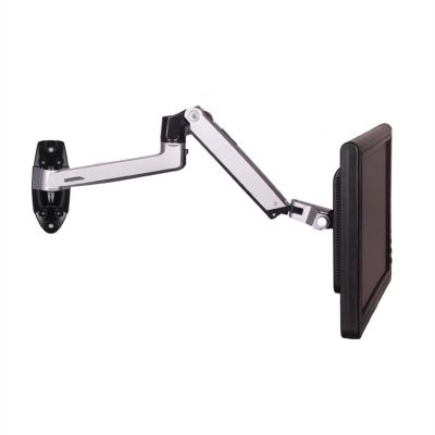 LOVULIFE Monitor Stand Computer Monitor Stand Wall Mount Aluminum Mechanical Spring Arm Monitor Arm Monitor Arm Supports 17 to 27 Inch Screens Monitor Arm(Silver)