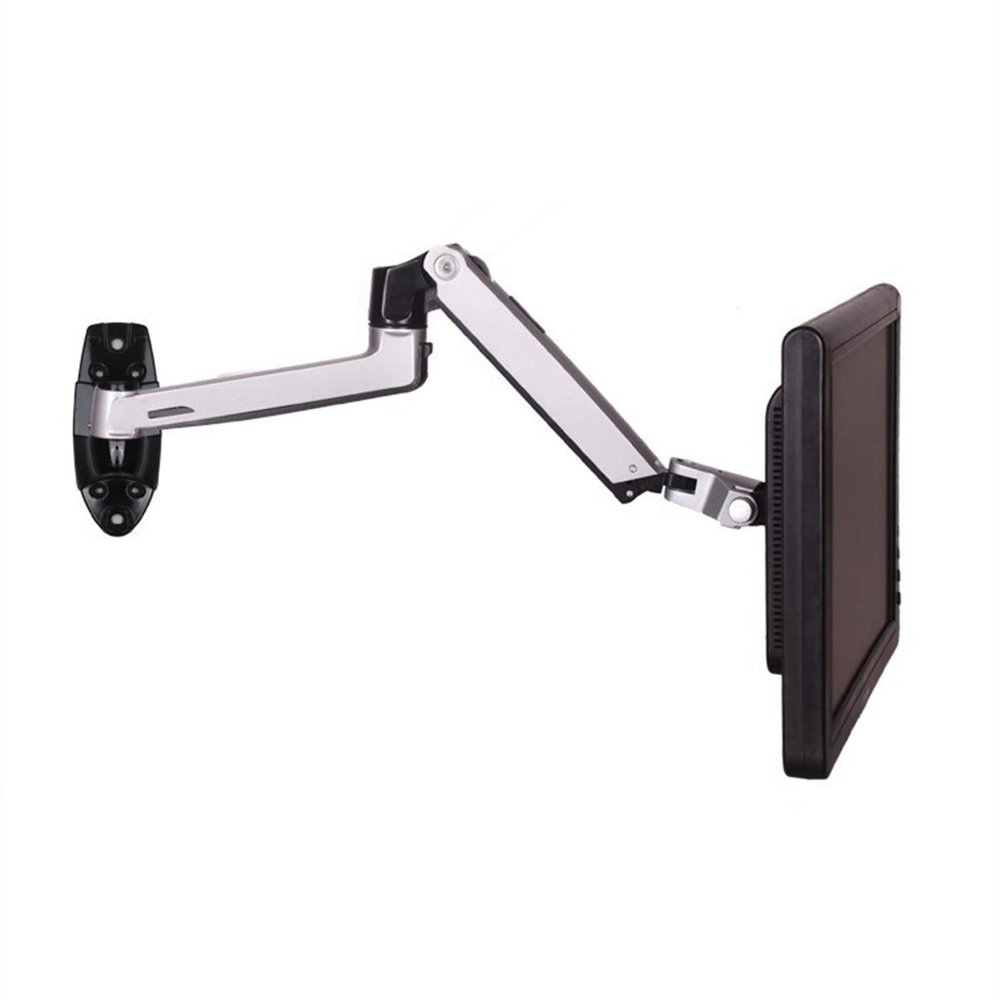 LOVULIFE Monitor Stand Computer Monitor Stand Wall Mount Aluminum Mechanical Spring Arm Monitor Arm Monitor Arm Supports 17 to 27 Inch Screens Monitor Arm(Silver)