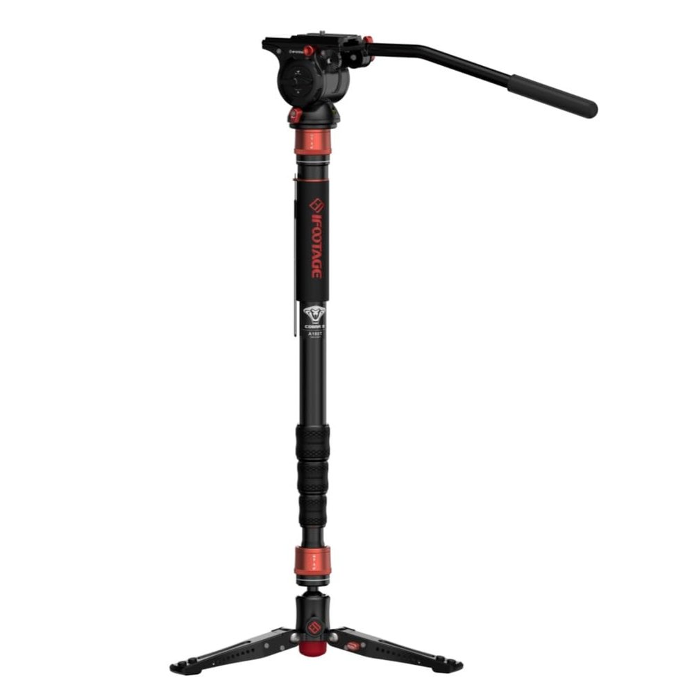 IFOOTAGE Cobra 3 A180T,Camera Monopod with Komodo K5S Video Fluid Head for Professional Photography, Content Creation, Vlogging and Video Production