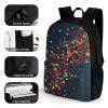 KLWQR Falling Colorful Dots Travel Backpack Lightweight Large Capacity Laptop Backpack Casual Daypack for Men Women view 3