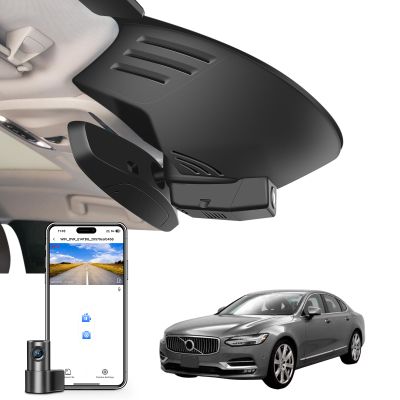 Mangoal Front 4K & Rear 1080P Dash Cam Custom for Volvo S90 & V90 Cross Country & V90 2017 2018 2019 2020 2021 (Model A),Integrated OEM Look, UHD 2160P Video,WiFi & App,Easy to Install,128GB Card