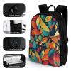 KLWQR Colorful Artwork Travel Backpack Lightweight Large Capacity Laptop Backpack Casual Daypack for Men Women view 3