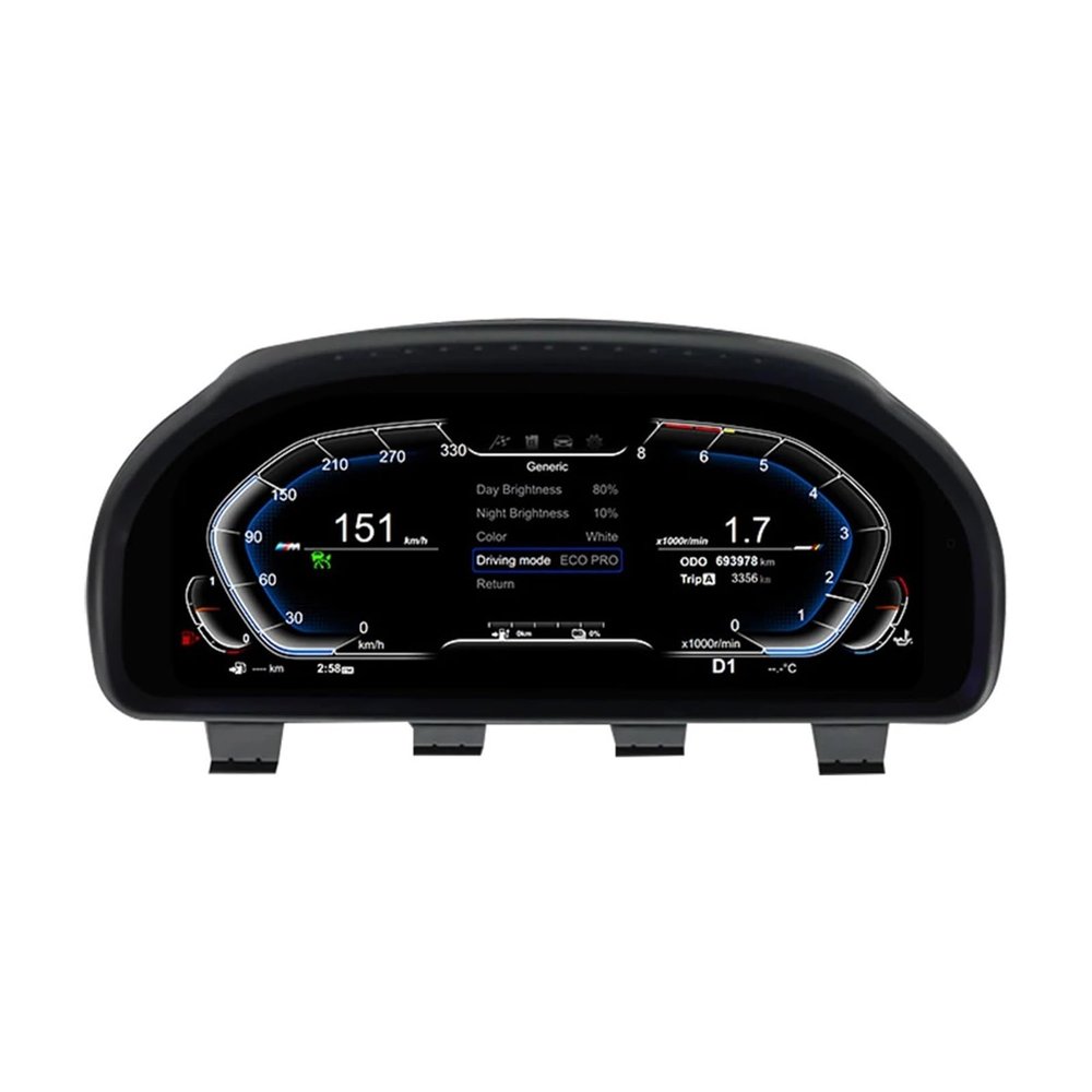 12.3'' Digital Dashboard LCD Panel Speedometer Virtual InstrumentCompatible for BMW F10 F11 F18 F06 F12 F13 F01 F02 F03 F25 F26 F15 F16(with HUD)