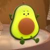 Yesinaly Cute Avocado Night Light for Kids - Touch Silicone Night Lamp for Bedroom Nursery Classroom Lamp Nightlight for Boys Girls Birthday Gifts, Green view 1
