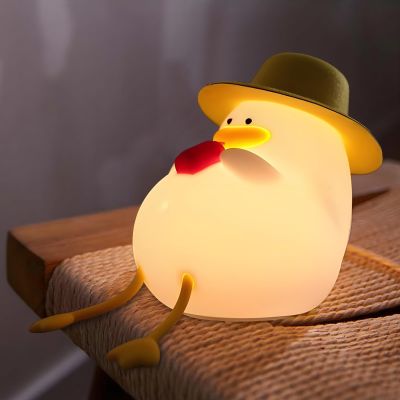 Yesinaly Duck Night Light for Kids, Cute Duck Touch Lamp for Bedrooms, Soft Silicone Rechargeable Nursery Nightlight for Classroom Decor Bedside Lamp Gifts for Baby Girls