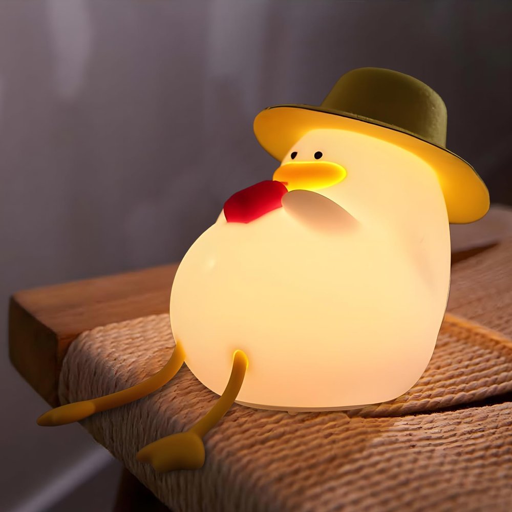 Yesinaly Duck Night Light for Kids, Cute Duck Touch Lamp for Bedrooms, Soft Silicone Rechargeable Nursery Nightlight for Classroom Decor Bedside Lamp Gifts for Baby Girls