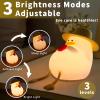 Yesinaly Duck Night Light for Kids, Cute Duck Touch Lamp for Bedrooms, Soft Silicone Rechargeable Nursery Nightlight for Classroom Decor Bedside Lamp Gifts for Baby Girls view 2