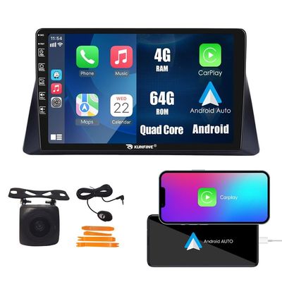 Kunfine CarPlay Android Auto Navigation Stereo GPS Radio Reverse Camera Display 10" IPS Touchscreen Headunit Tablet Pad Media Player for Honda Accord 08-12, if Applicable Quad Core 4G+64G