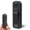 HKFUG Mini Body Camera HD 1080P Portable Video Recorder with 180 Rotatable Lens Wearable Camcorder with Night Vision Police Body cam for Sport/Delivery/Travel/Law Enforcement view 1