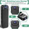 HKFUG Mini Body Camera HD 1080P Portable Video Recorder with 180 Rotatable Lens Wearable Camcorder with Night Vision Police Body cam for Sport/Delivery/Travel/Law Enforcement view 4