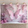 10x6ft Photography Background Pink Princess Girl Birthday Party Flower Butterfly European Wall Photo Backdrop Art Wedding Banner Photo Studio Props view 2