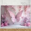 10x6ft Photography Background Pink Princess Girl Birthday Party Flower Butterfly European Wall Photo Backdrop Art Wedding Banner Photo Studio Props view 3