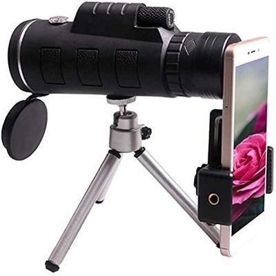 DCYEQRQ Mobile Phones Monocular Telescope with Compass and Tripod,Astronomical Refractor Telescope,Mini Telescope,Durable Outdoor Application