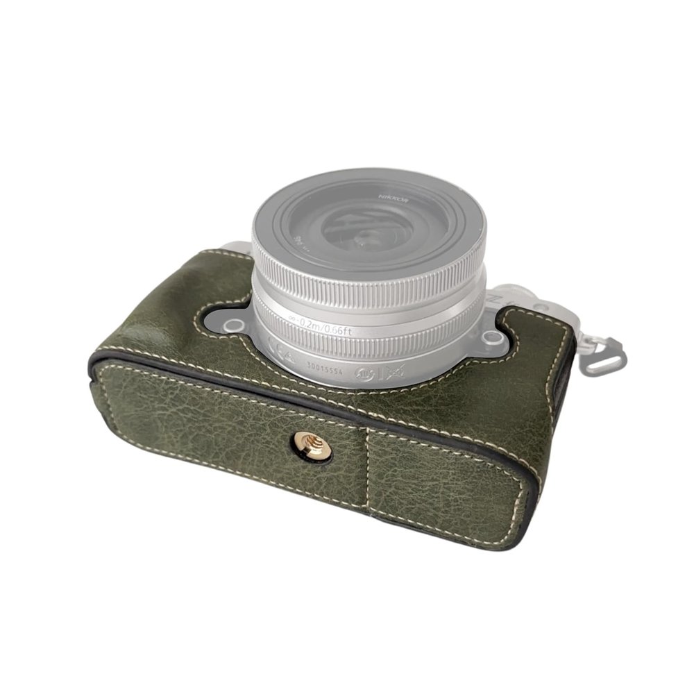 Andoer Portable Camera Protective Case Retro Style Camera Case Holder Carry Bag Bottom Opening Design with Shoulder Strap Replacement for Nikon Z fc Camera