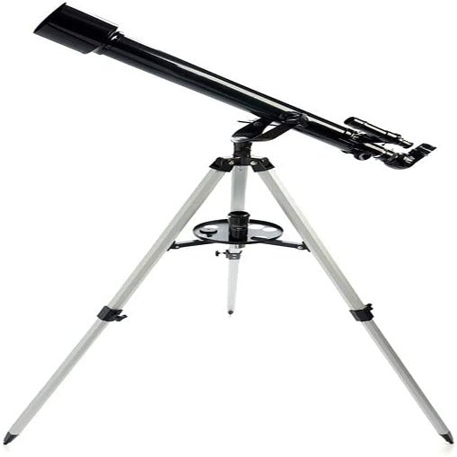 DCYEQRQ Portable Astronomical Telescope,Refractor Telescope for Kids and Astronomy Beginners with Lightweight Tripod,Phone Mount and Carry Bag,Perfect for Educational Gift (Silver+phonemou