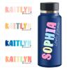 3 Pcs Custom Name Transparent Sticker Personalized Pastel First & Last Name Vibes Waterproof Vinyl Clear Decal for Water Bottles, Tumblers, Laptops, Kindle Gifts for Kids, Girl, Boy, Student, Teacher view 1