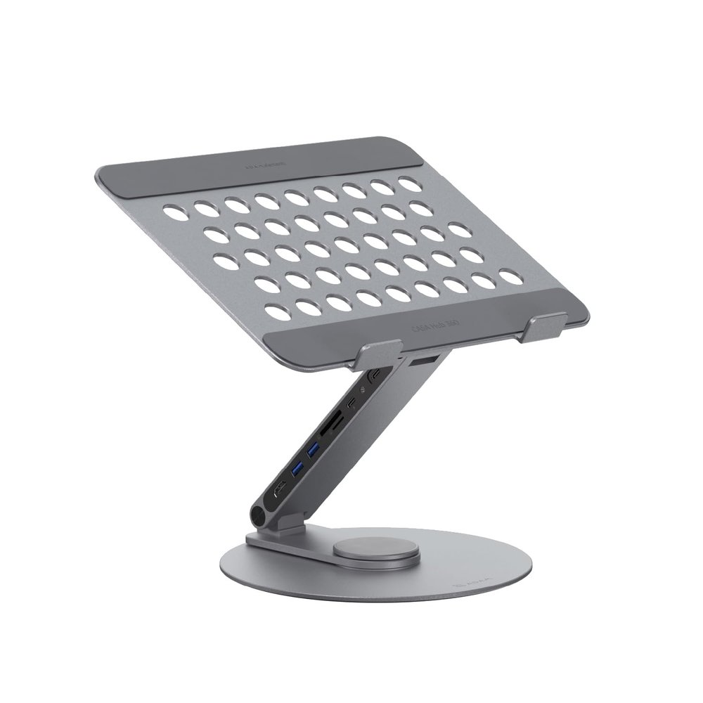 ADAM elements USB-C Stand 360 / Docking Station- HUB 360 USB-C 8-in-1 Aluminum Stand Hub for MacBook, iPad & Laptop Series