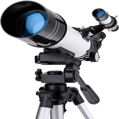 DCYEQRQ Telescope for Kids& Beginners, 70Mm Aperture Astronomy Refractor Monocular Telescopes Portable Travel Telescope Fully Multi-Coated Optics with Tripod& Finder Scope