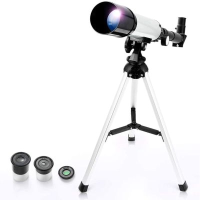 Telescope Gift Astronomical Telescope Zoom 90X Outdoor Monocular Space Telescope with Tripod 360/50mm Spotting Scope for s Beginners (50/360 Silver)