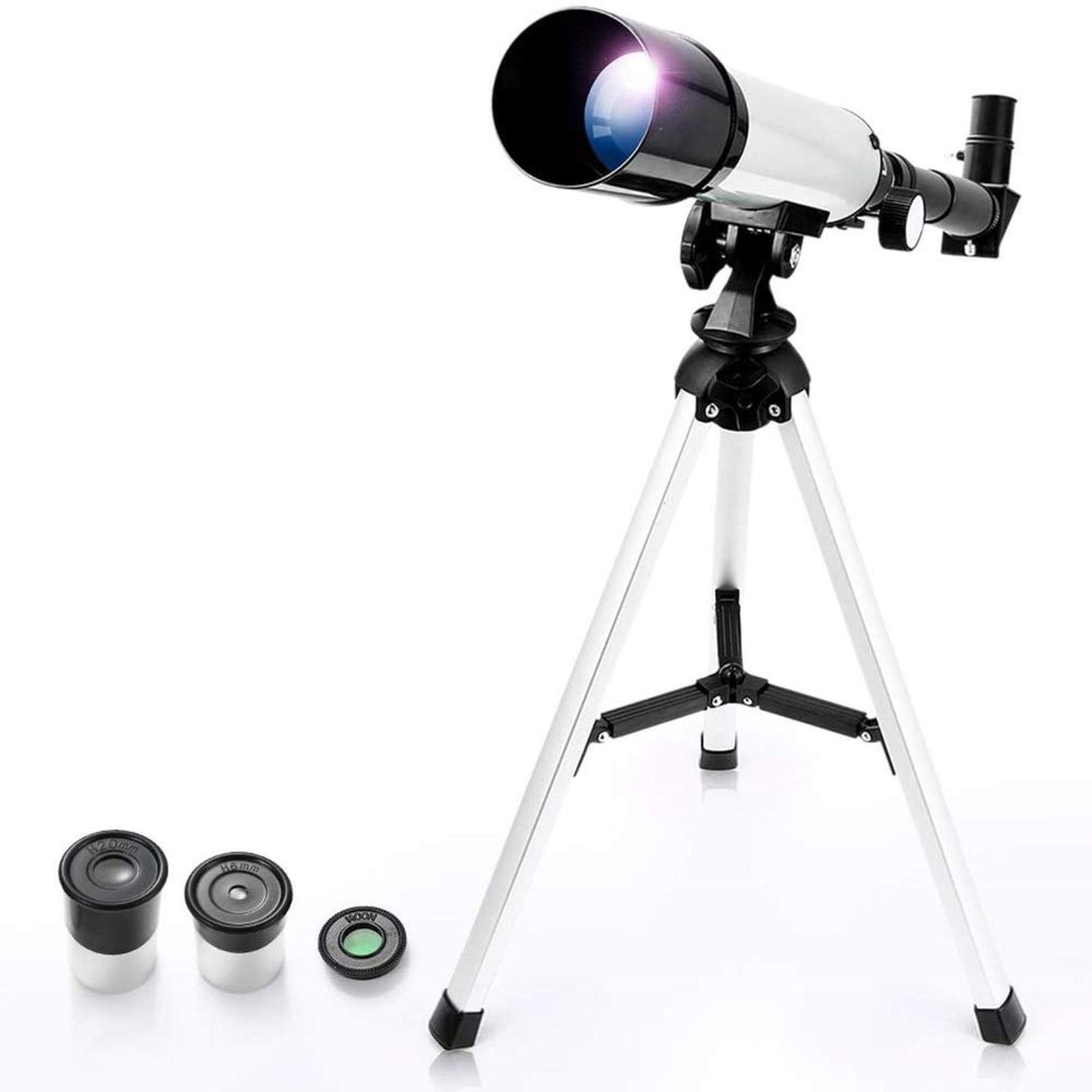 Telescope Gift Astronomical Telescope Zoom 90X Outdoor Monocular Space Telescope with Tripod 360/50mm Spotting Scope for s Beginners (50/360 Silver)